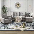 thumbnail image 1 of Soscana Sectional Sofa 3 Seat L Shaped Couch with Storage Ottoman & Accent Chair,Modern Living Room Furniture Set for Small Space Home Apartment Office Studio, 1 of 8