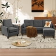 thumbnail image 1 of Soscana Convertible Sectional Sofa & Accent Chair,3 Seat L Shaped Couch with Reversible Storage Ottoman&Side Pockets, for Living Room Office Apartment Apt, 1 of 8