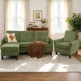 thumbnail image 1 of Soscana Corduroy Living Room Furniture Set,Convertible Sectional Sofa with Storage Ottoman & Accent Chair,3 Seat L Shaped Couch with Reversible Chaise & Side Pockets, for Living Room Office Apartment, 1 of 7