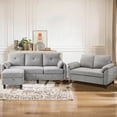 thumbnail image 1 of Soscana Living Room Furniture Set,Convertible Sectional Sofa with Storage Ottoman and Loveseat,Modern Linen 5 Seat L Shaped Couch Sofa Set with Side Pocket for Living Room,Office,Apartment,Studio, 1 of 7