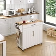 thumbnail image 1 of Soscana Kitchen Island Storage,Rolling Kitchen Island with Wheels,Kitchen Cart with Storage Rack & Drawer,Solid Wood Countertop,Kitchen Kitchenware Storage Rack Operation Console,White, 1 of 9