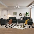 thumbnail image 1 of Soscana Living Room 3 Piece Sofa Set,Sectional Sofa Couch with Storage Ottoman and Storage Pockets, L Shaped 3 Seater Couch with Reversible Ottoman Loveseat Accent Chair, Living Room Furniture Set, 1 of 10