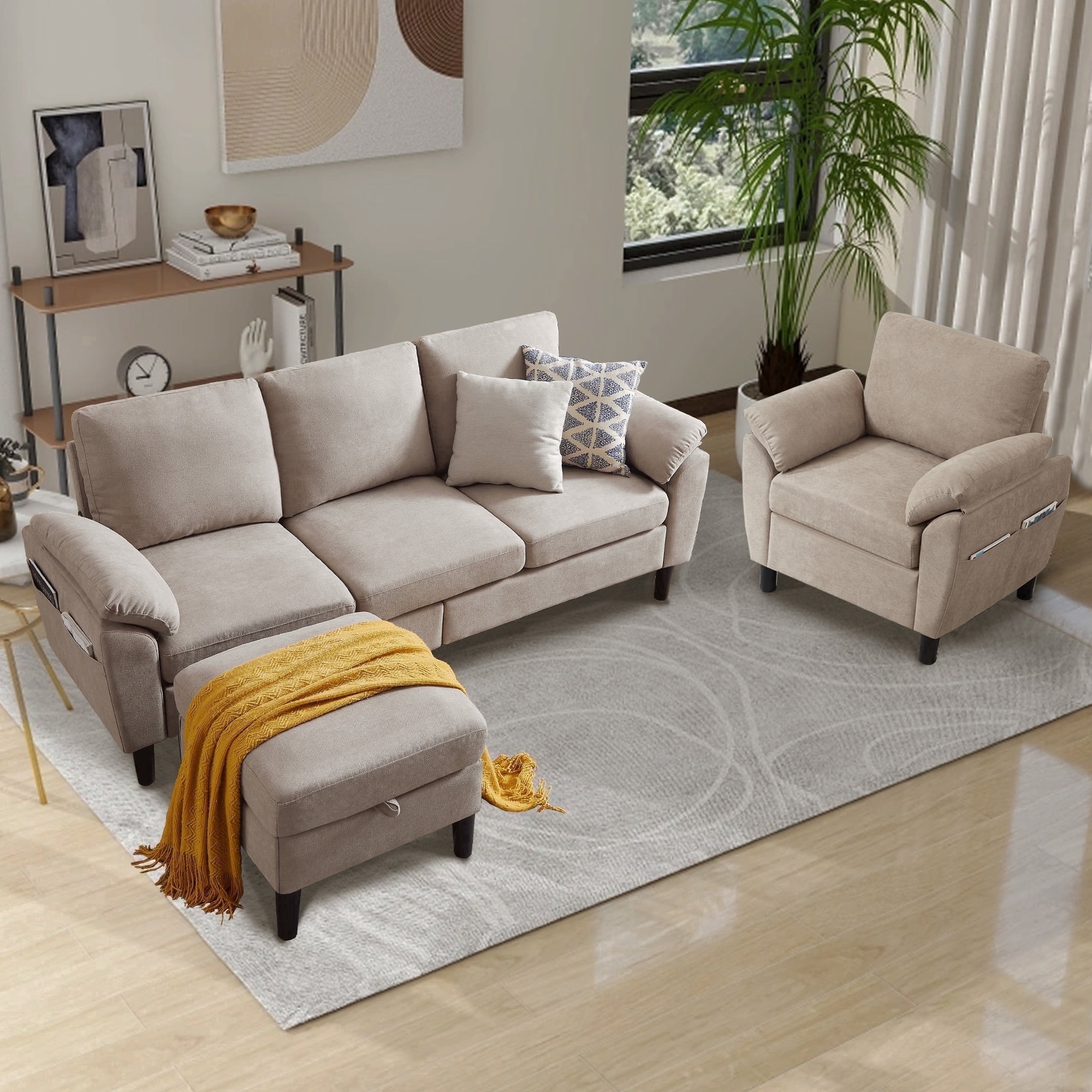 Soscana Living Room Furniture 2 Piece Set,Sectional Sofa Couch with ...