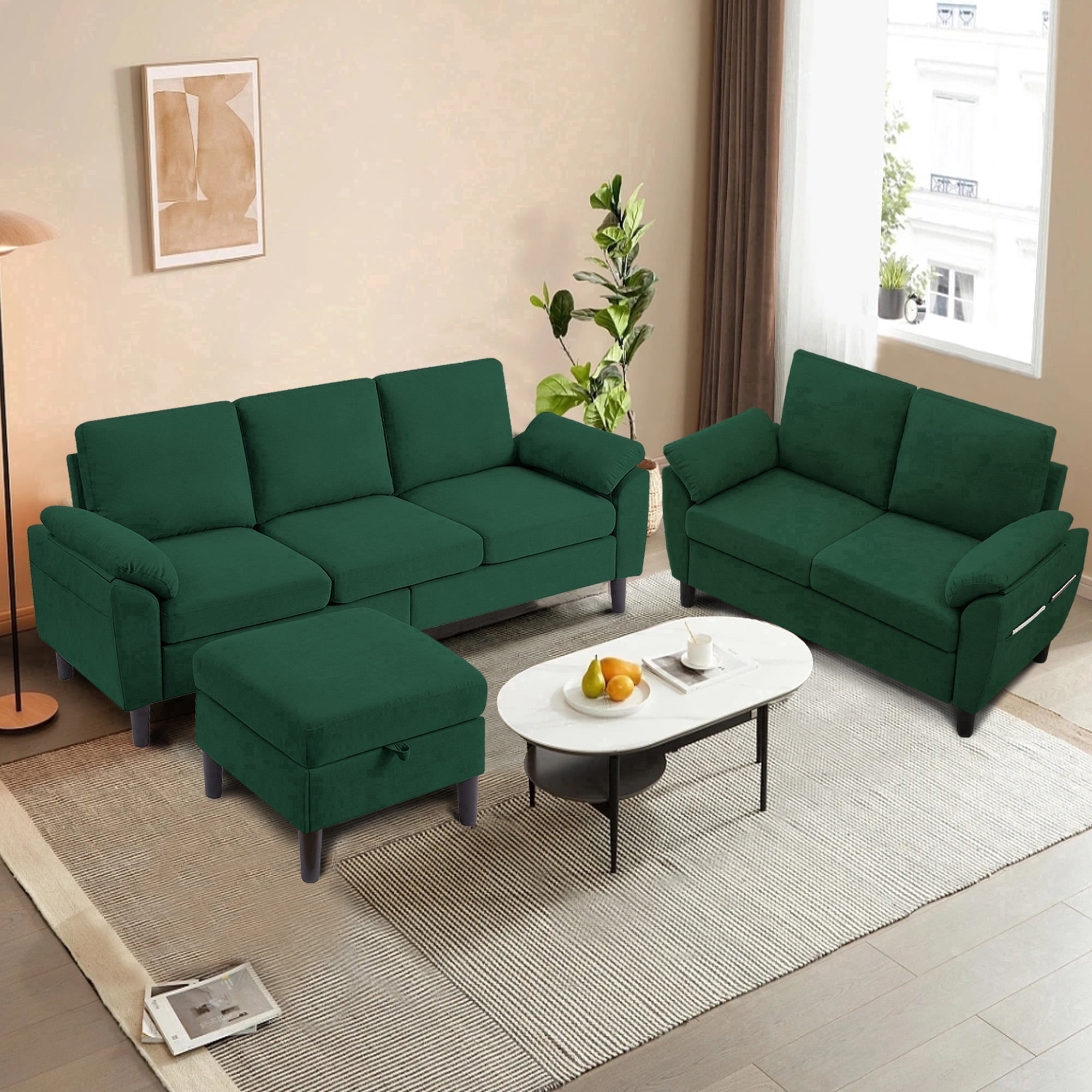 Soscana Living Room Furniture 2 Piece Set,Sectional Sofa Couch with ...