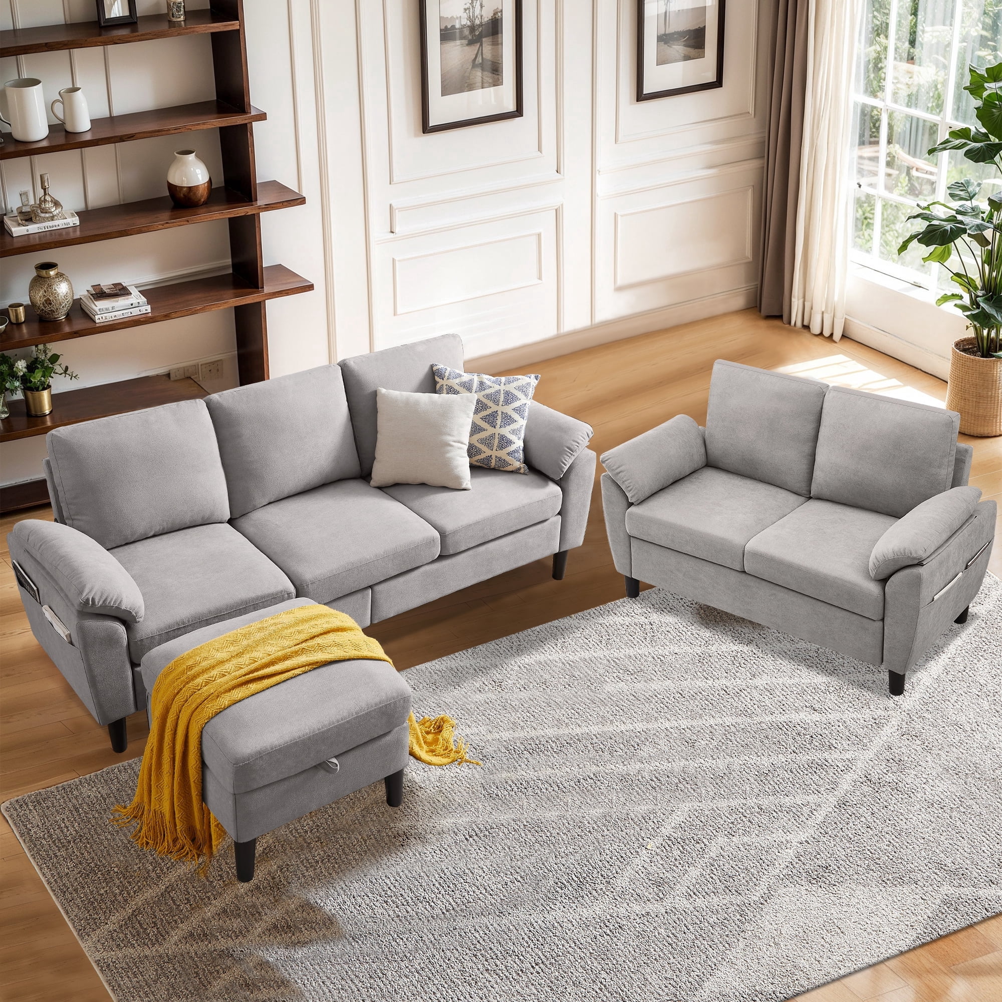 Soscana Living Room Furniture 2 Piece Set,Sectional Sofa Couch with ...