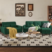 Soscana Living Room Furniture Set, Sectional Sofa Couch with Storage Ottoman and Loveseat,L-shaped 3 Seater Sofa with Side Pockets, for Living Room Apartment Office Studio