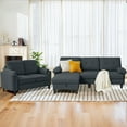 thumbnail image 1 of Soscana Living Room Furniture Set Sectional Sofa Couch with Storage Ottoman and Loveseat,for Home Apartment Office Studio,Dark Gray, 1 of 7
