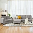 thumbnail image 1 of Soscana Living Room Furniture Set Sectional Sofa Couch with Storage Ottoman and Loveseat,for Home Apartment Office Studio,Light Gray, 1 of 7