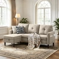 thumbnail image 1 of Soscana Living Room Sectional Sofa Couch with Reversible Ottoman 3 Seater L-shaped Couch Convertible Modular Sofa for Home Small Space Apartment Office Studio,Storage Design,Tool Free Assemble, 1 of 11