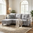 thumbnail image 1 of Soscana Living Room Sectional Sofa Couch with Reversible Ottoman 3 Seater L-shaped Couch Convertible Modular Sofa for Home Small Space Apartment Office Studio,Storage Design,Tool Free Assemble, 1 of 11