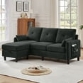 thumbnail image 1 of Soscana Convertible Sectional Sofa with Storage Ottoman and Side Pocket,3 Seat L-shaped Sofa Couch with Armrest Pillows,Modern Sofa Couch with Chaise for Living Room Apartment Office Small Space, 1 of 10