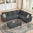 thumbnail image 1 of Soscana Sectional Sofa Couch L Shaped Corner Sofa with Ottoman Enlarged,Upholstered 6-seater Sofa with Detachable Back Cushion, Oversized Modern Modular Sofa for Living Room Apartment Office, 1 of 12