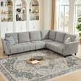 thumbnail image 1 of Soscana Sectional Sofa Couch L Shaped Corner Sofa,Upholstered 6-seater Sofa with Detachable Back Cushion, Oversized Modern Modular Sofa for Living Room Apartment Office, 1 of 5