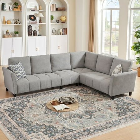 Soscana Sectional Sofa Couch L Shaped Corner Sofa,Upholstered 6-seater Sofa with Detachable Back Cushion, Oversized Modern Modular Sofa for Living Room Apartment Office
