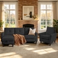 thumbnail image 1 of Soscana Sectional Sofa Set with Storage Ottoman and Accent Chair,Living Room 3 Seat L Shaped Couch and Single Chair Armchair,Living Room Furniture Set for Home Apartment Office Studio, 1 of 7