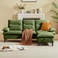 thumbnail image 1 of Soscana Sectional Sofa with Storage Ottoman,3 Seater L Shaped Couch,Modern Comfy Sofa for Living Room Apartment Office Studio,Green, 1 of 9