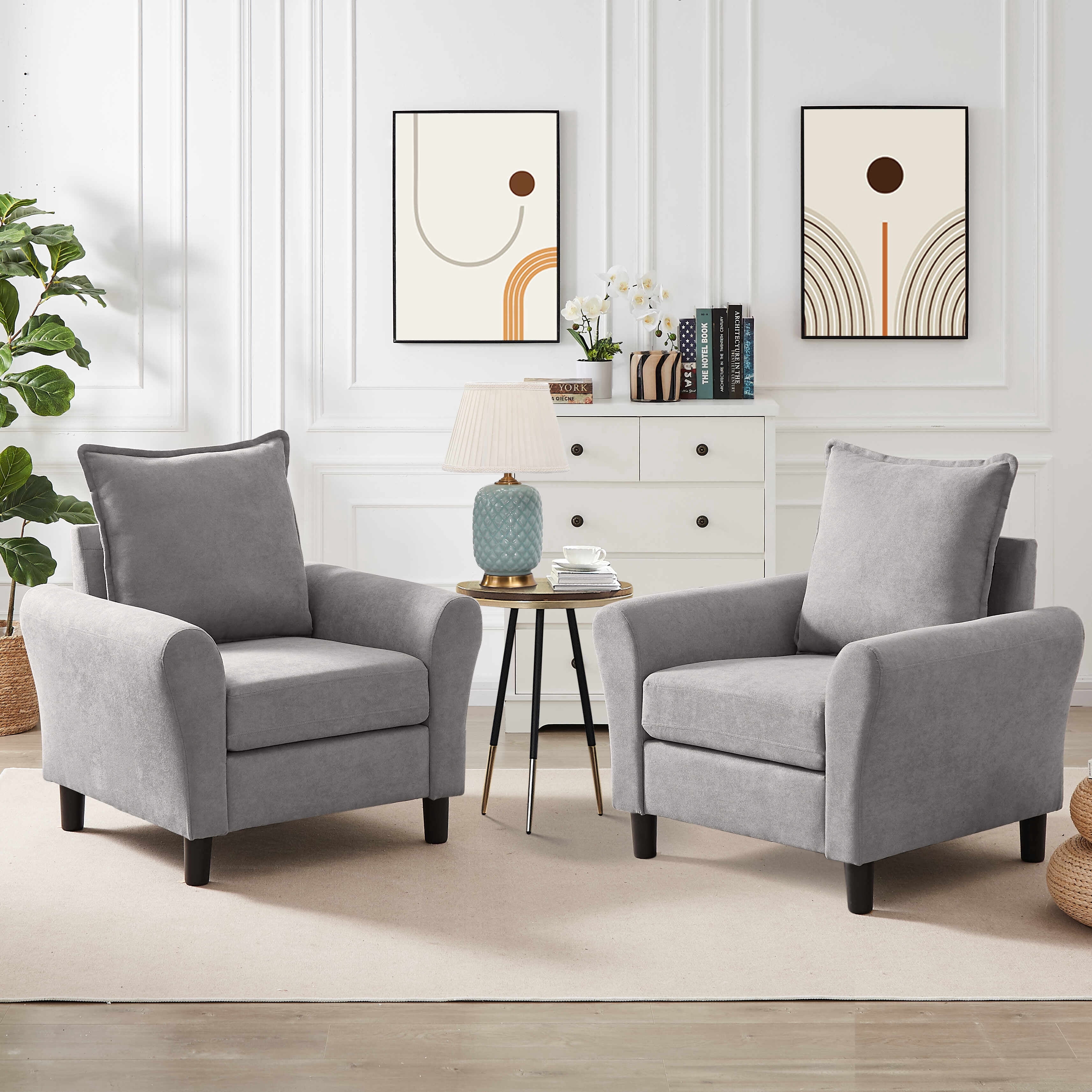 Soscana Set of 2 Accent Chair Single Armchair,Love Seat,Sofa Couch for