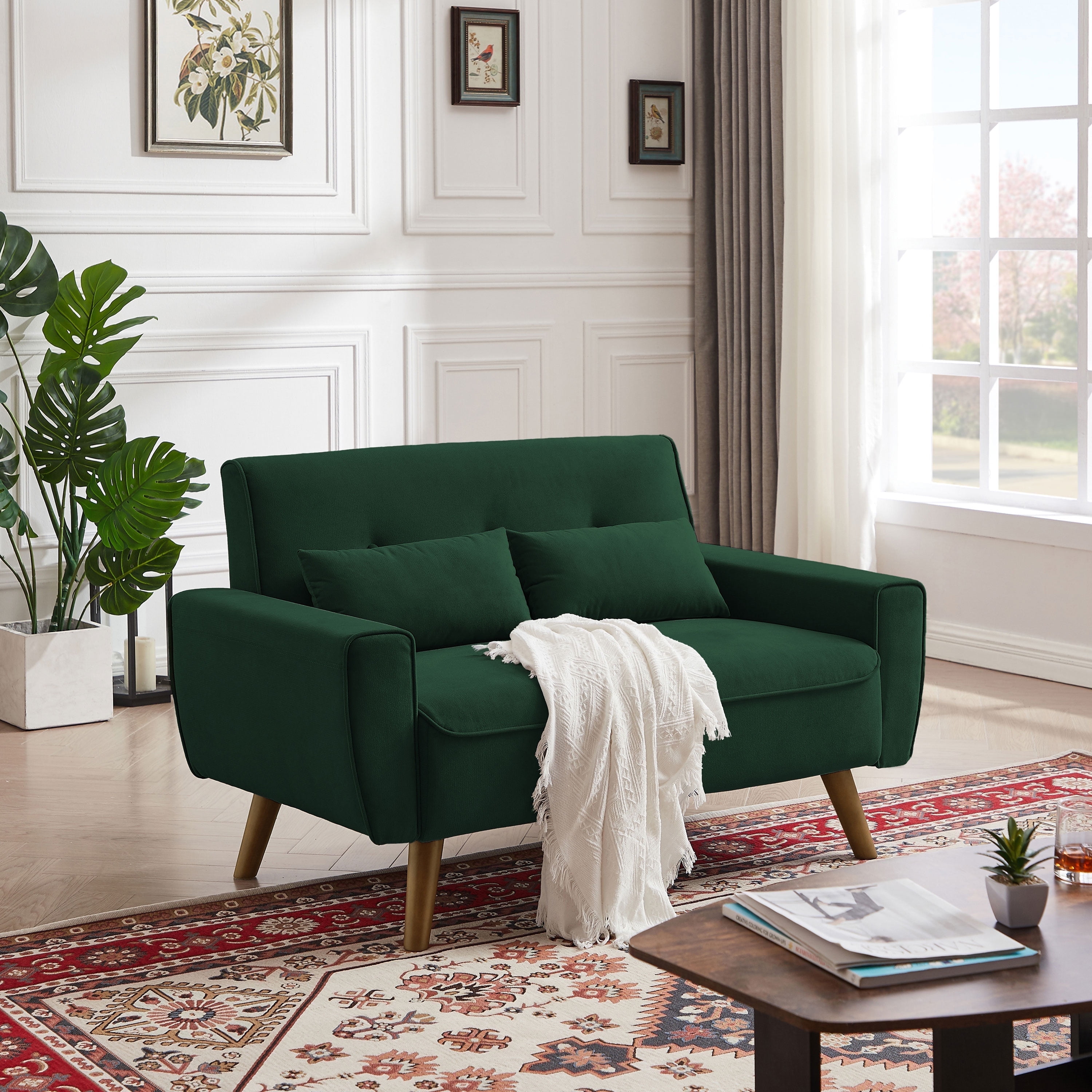 Soscana Small Loveseat 2-seater Sofa Mid Century Modern Love Seat Couch ...