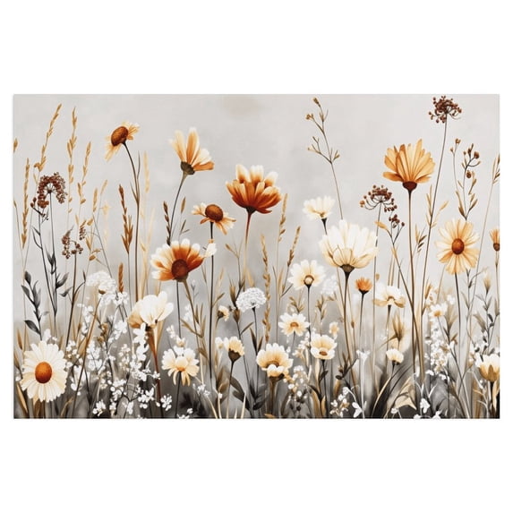 Soscooter Canvas Wall Art For Living Room Wall Decor For Bedroom Office Wall Decoration Neutral Wildflower Landscape Painting Pictures Artwork Room Aesthetic Home Decor 36x24 inches