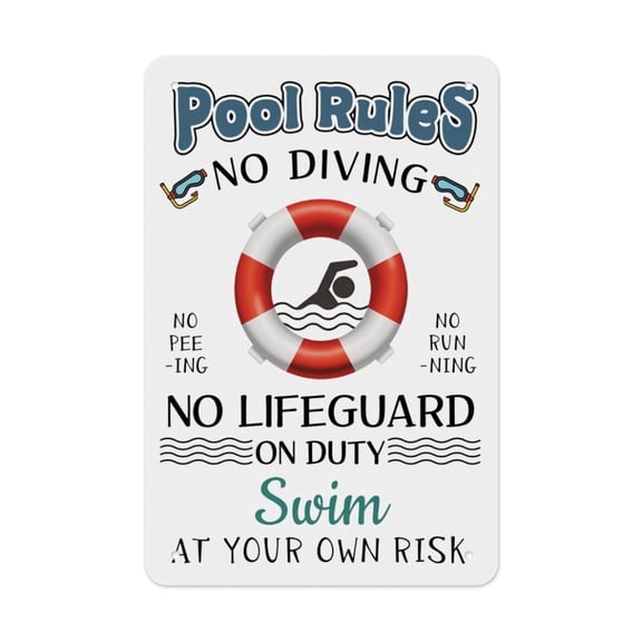 Soscooter Pool Rules Tin Sign Pool Decor Metal Sign Pool Tin Poster For Home Pool House Cafe Bar Garage Outdoors,7.9x11.8inch