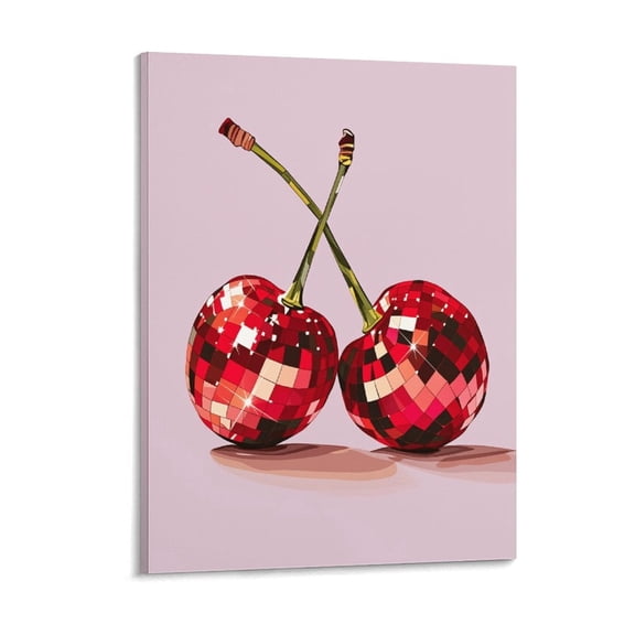 Soscooter Trendy Cherries Fruit Wall Decor Paintings, Funky Preppy Cute Seashell Posters Prints Pictures for Girl Dorm Bedroom 12x16 inches