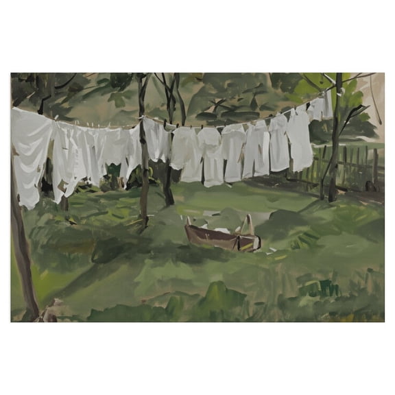 Soscooter Vintage Laundry Room Canvas Wall Art, Antique Country Landscape Canvas Print, Wall Art for Living Room Bathroom Bedroom Office Gallery,24x16 Inch