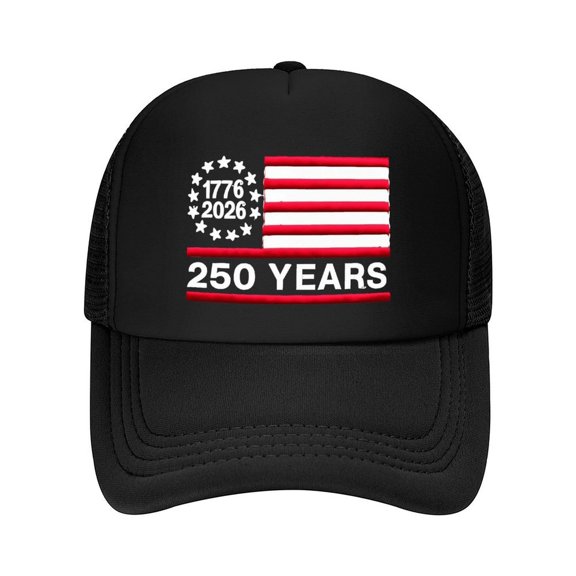 Soscooter Vintage Star Stripes 250 Mesh Baseball Cap, Breathable Light USA Anniversary Hat Unisex Outdoor Casual,Adjustable