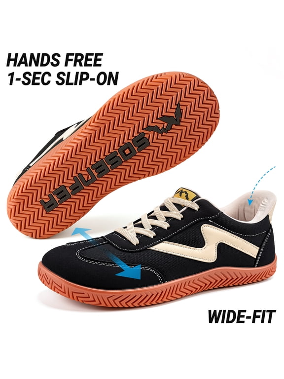 Barefoot Shoes Women,Wide Toe Box Zero Drop Womens Shoes,Slip on Shoes Woman Non-Slip Lightweight Walking Shoes,Casual Sneakers for Women Black