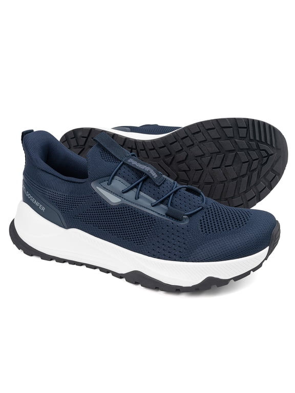 Men's Extra Wide Slip On Sneakers – Hands-Free Breathable Walking Shoes for Wide Feet, Non-Slip Hiking Outdoor Sports Shoes