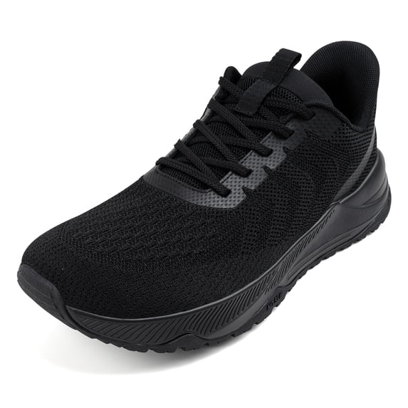 Sosenfer Men's Extra Wide Walking Shoes, Slip-Resistant Cushioned Athletic Sneakers,Black,Size 11