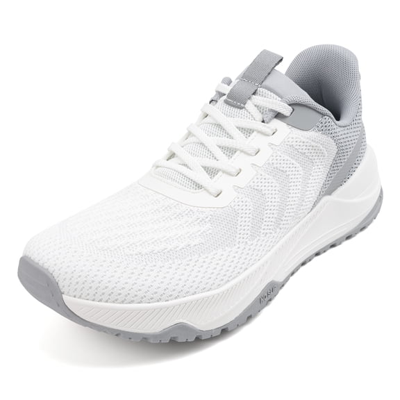 Sosenfer Men's Extra Wide Walking Shoes, Slip-Resistant Cushioned Athletic Sneakers,White,Size 10