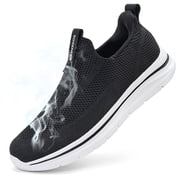 Men's Breathable Slip on Walking Shoes Hands Free Slip in Sneakers Easy Wear Running Shoes Black deal from Walmart