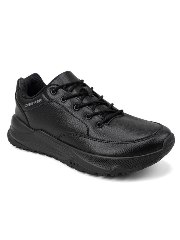 Men's Non Slip Work Shoes,Wide Toe Box Soft Toe Support Shoe,Black,Size 11