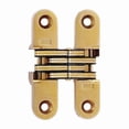 thumbnail image 1 of Concealed Hinge, Brass, Full Mortise Mounting, 5/8 in Leaf W x 2 3/4 in Leaf H, Satin Brass, 1 of 1