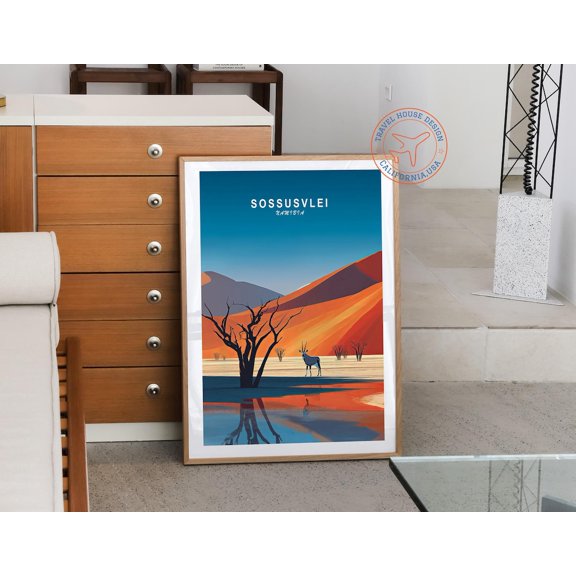 Sossusvlei Namibia Desert Sand Dunes Print, Stretched Canvas Size 8x12