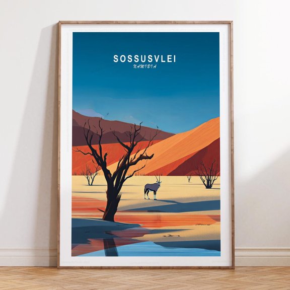 Sossusvlei Namibia Desert Sand Dunes Wall Art, Unframed Canvas Size 12x18