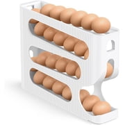 Sotfamily Space Saving Egg Holder for Refrigerator, Holds up to 28 Eggs, Plastic, White