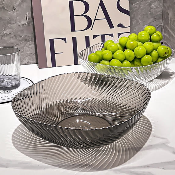 SouMaox Acrylic Snack Bowl Clear Decorative Candy Dish Serving Tray Tabletop Food Display for Living Room Coffee Table Office Front Desk