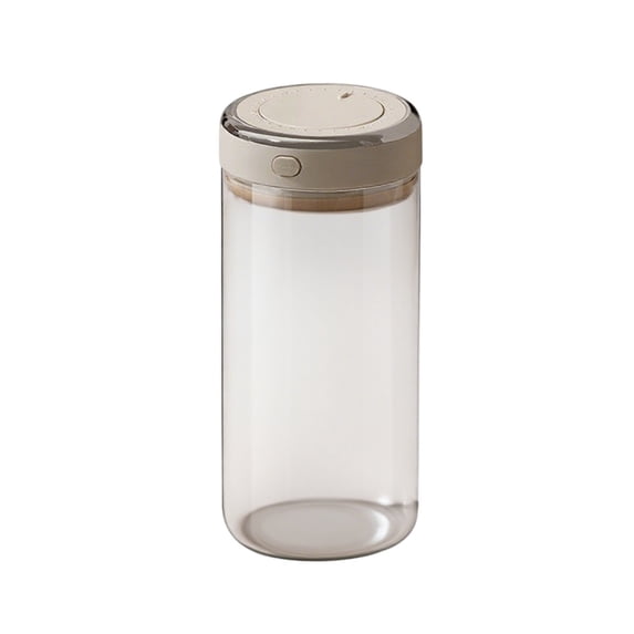 SouMaox Airtight Glass Coffee Bean Canister Vacuum Sealed Storage Container One Button Kitchen Pantry Organizer Jar Freshness Lid
