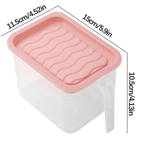 SouMaox Airtight Kitchen Pantry Storage Jar Transparent Cereal Grain Container Stackable Flour Nut Organizer Bin Handle Lid Box