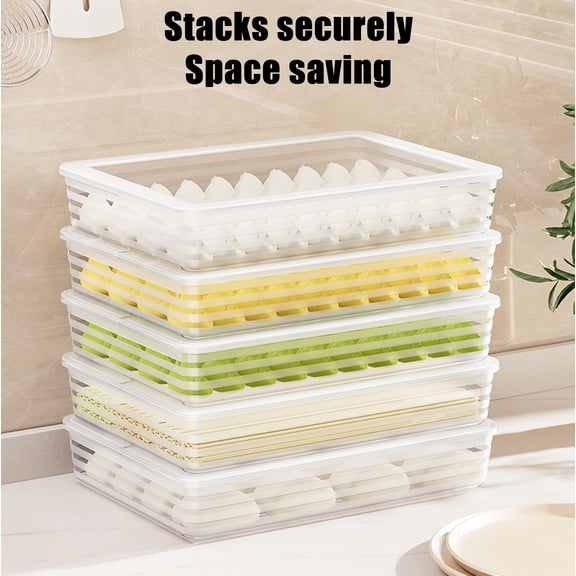 SouMaox Airtight Pantry Organiser Stackable Storage Containers Kitchen Space Saving Box Flour Cereal Holder for Cabinet Organization