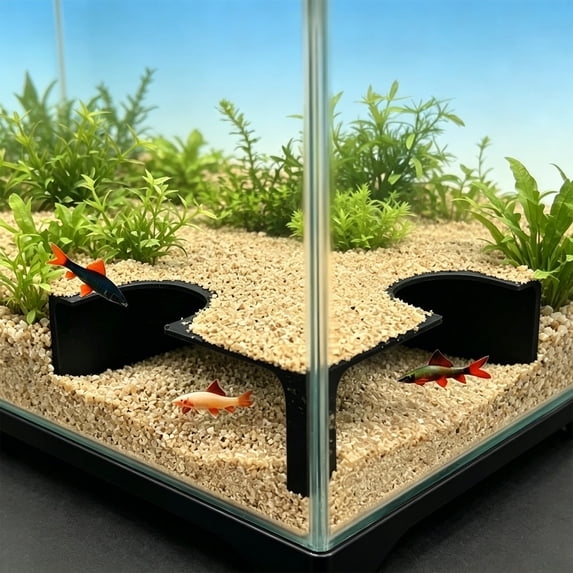SouMaox Aquarium Tunnel Decor, Fish Cave Viewing Hideout with Two Holes, Shrimp Hiding Tube for Aquascaping, Fish Ornament, 1.57" x 4.72" x 4.72" Black