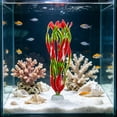 thumbnail image 1 of SouMaox Artificial Aquarium Flowers, Lifelike Plastic Seaweed Decor for Fish, Soft Kelp Ornaments for Fish Hideout and Breeding, Realistic Underwater Landscape, 1.69" x 1.02" x 13.78" Red, 1 of 6