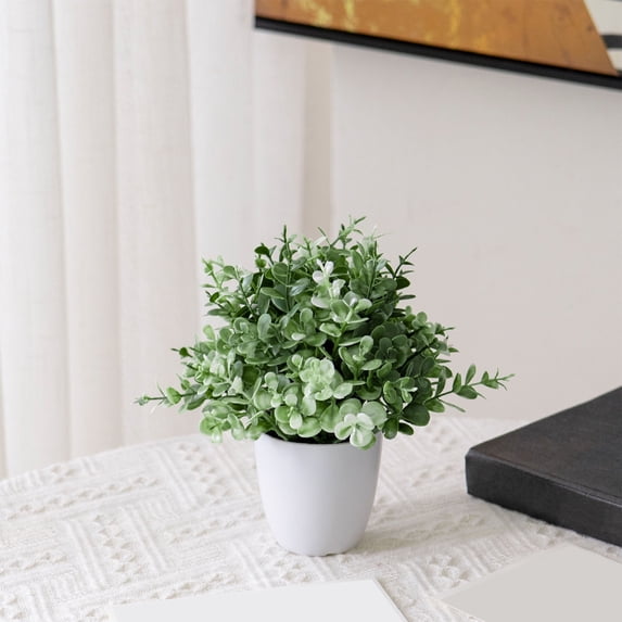 SouMaox Artificial Eucalyptus Flower Potted Greenery Lifelike Foliage Home Office Decor