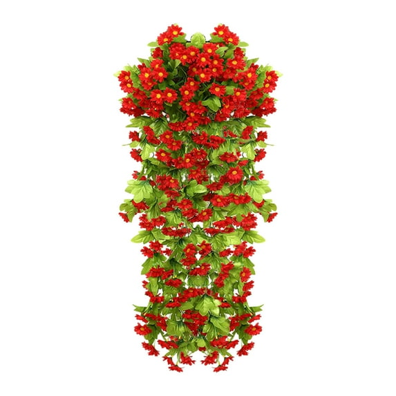 SouMaox Artificial Rose Bouquets, Realistic Silk Petals, Hand Wrapped Gradient Vines, Hanging Basket Decoration for Balcony Courtyard