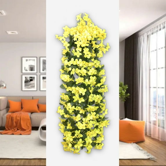 SouMaox Artificial Violet Wall Hanging Silk Flower Vine Flexible Hanging Garland Living Room Ceiling Decor for Wedding Venue Party Layout