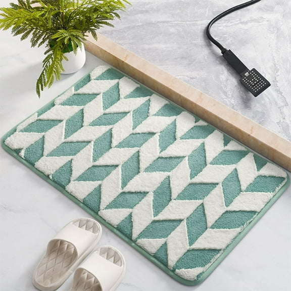 SouMaox Bathroom Door Mat, Water Absorbent Velvet Rug, Quick Dry Floor Carpet, Sink Area Foot Mat for Modern Washroom Entry Home Decor