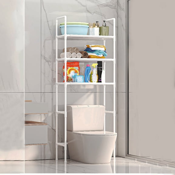 SouMaox Bathroom Over Toilet Rack, Rust Resistant Iron Frame, Space Saving Vertical Design, Organize Toiletries, for Apartment Washrooms