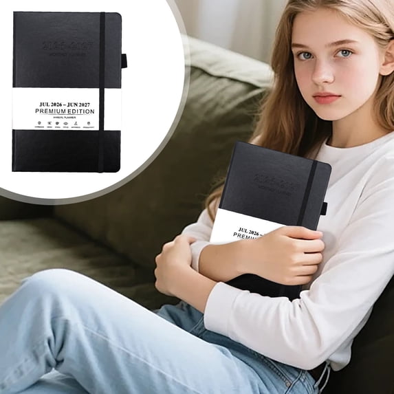 SouMaox Bilingual Planner Notebook Dated Agenda Monthly Calendar Organizer Daily Schedule Task Management for Office Home Travel Use