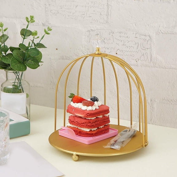 SouMaox Birdcage Dessert Stand, Elegant Iron Tiered Tray, Cake Display Rack, Kitchen Tableware Organizer for Decorative Home Events